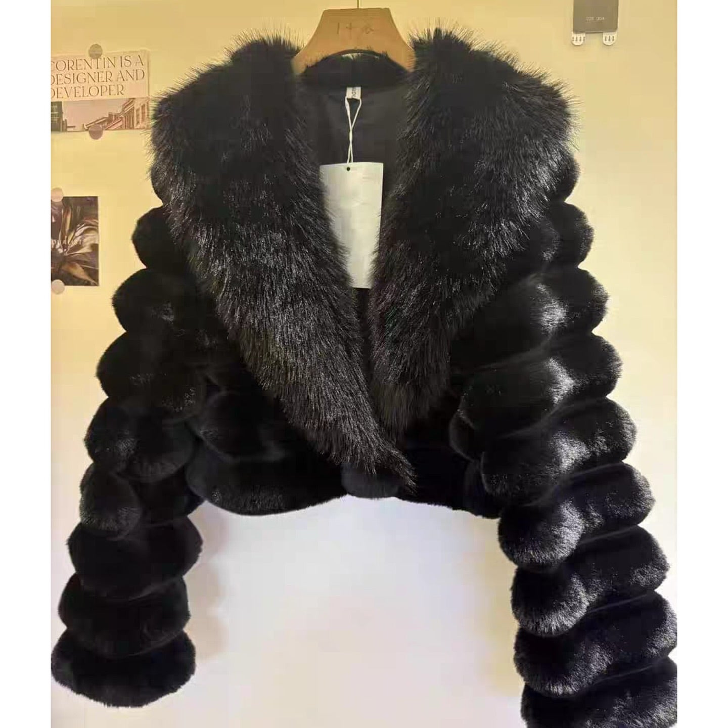 Aurelia Bubble-Sleeve Fur Jacket