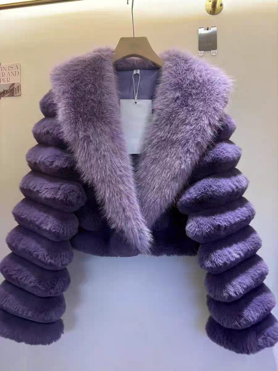 Aurelia Bubble-Sleeve Fur Jacket