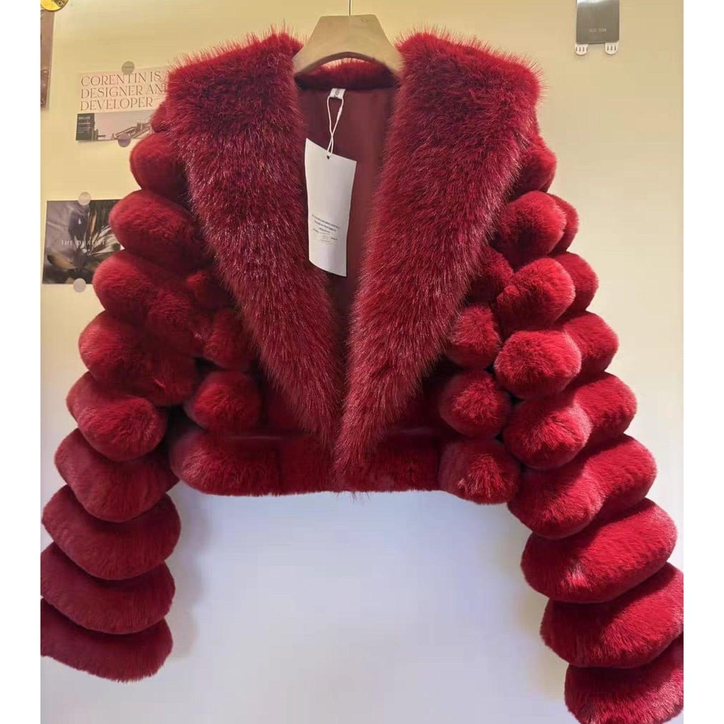 Aurelia Bubble-Sleeve Fur Jacket