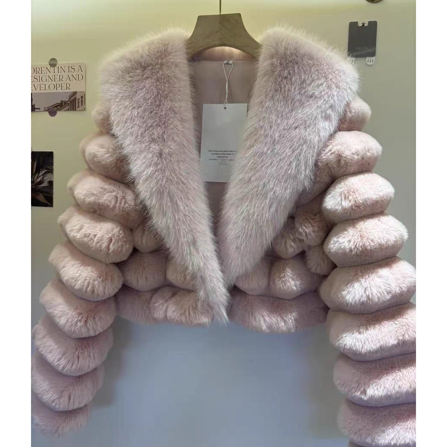 Aurelia Bubble-Sleeve Fur Jacket