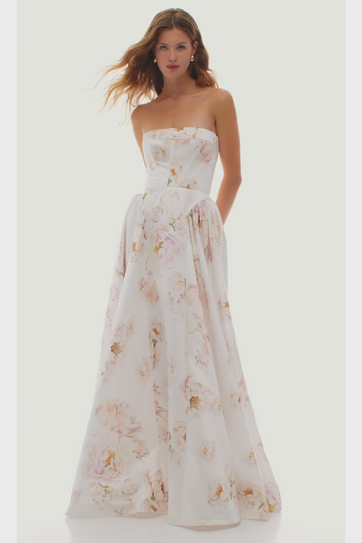 Peony Strapless Maxi Dress
