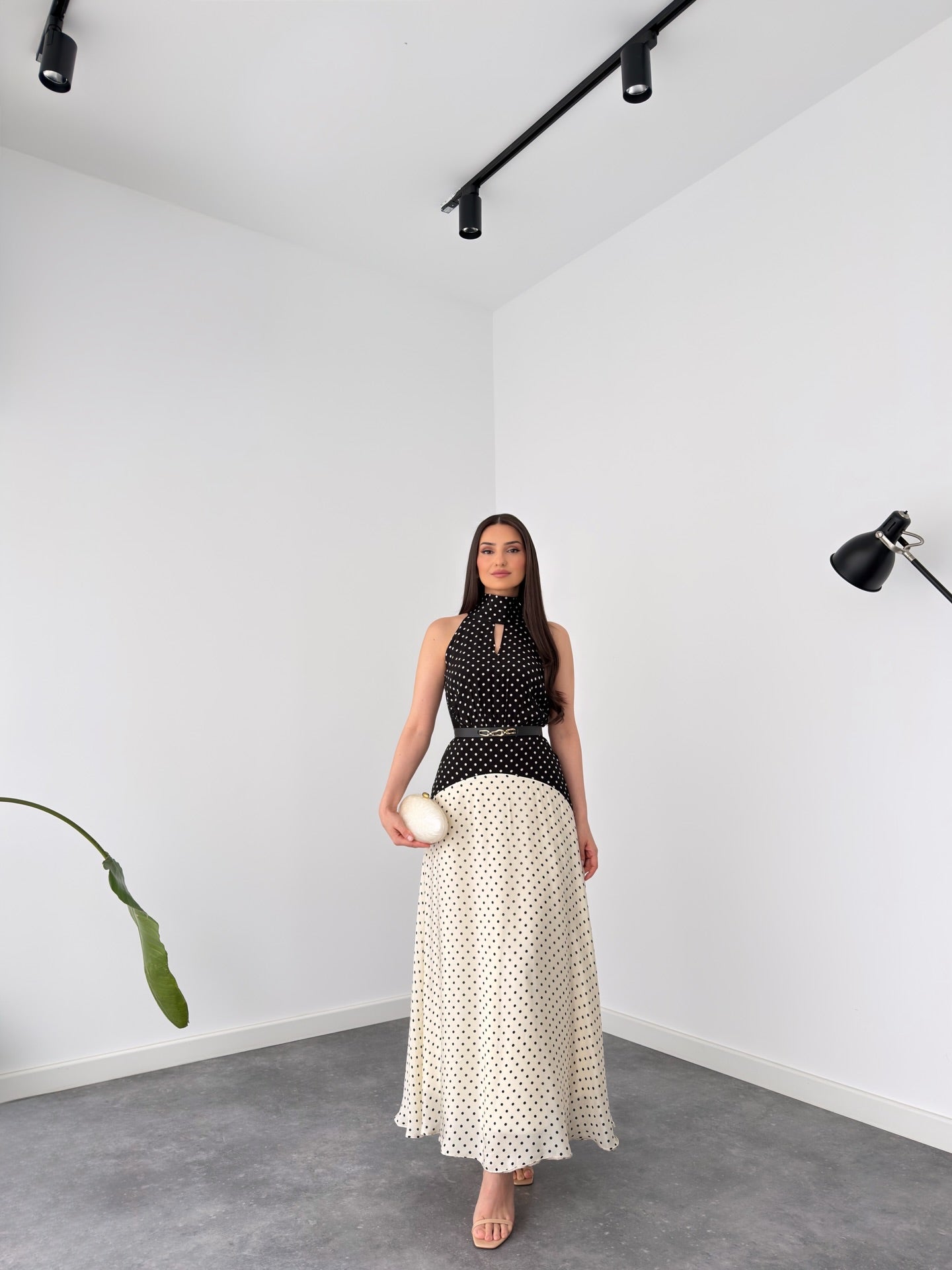 Polka Grace Halter Dress
