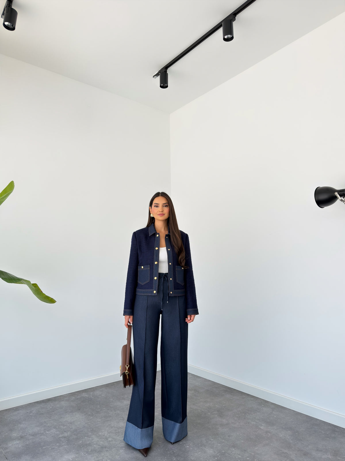 The Élan Tweed Denim Set
