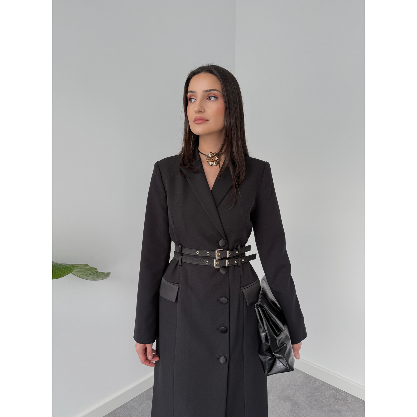 Monochrome Blazer Dress