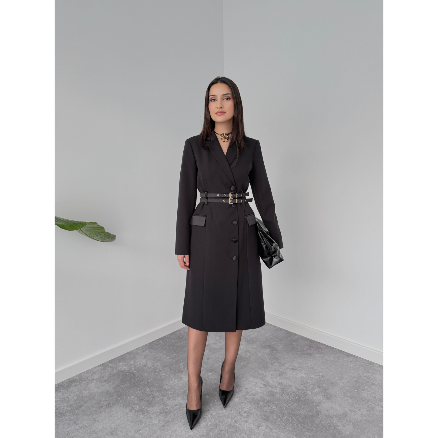 Monochrome Blazer Dress