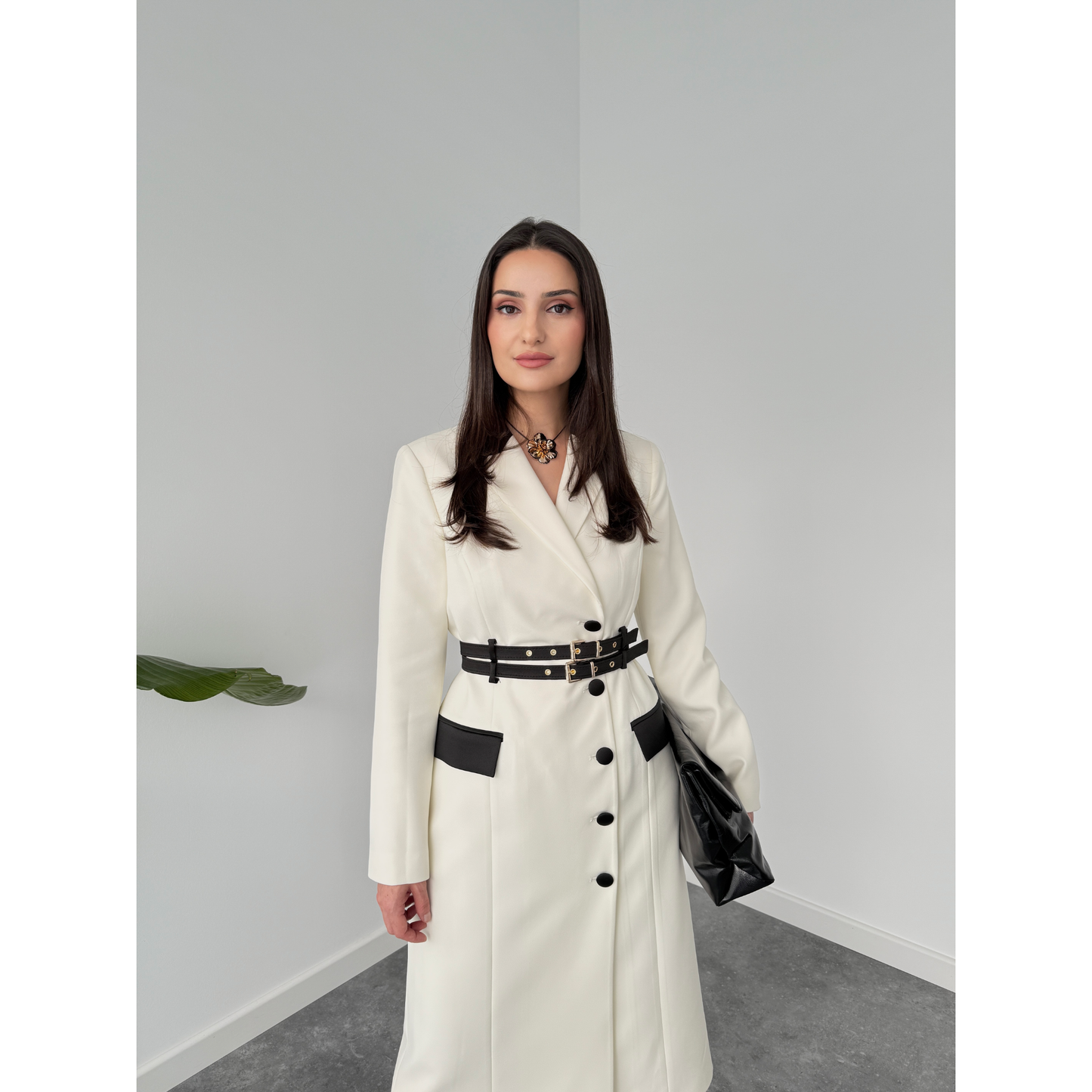 Monochrome Blazer Dress