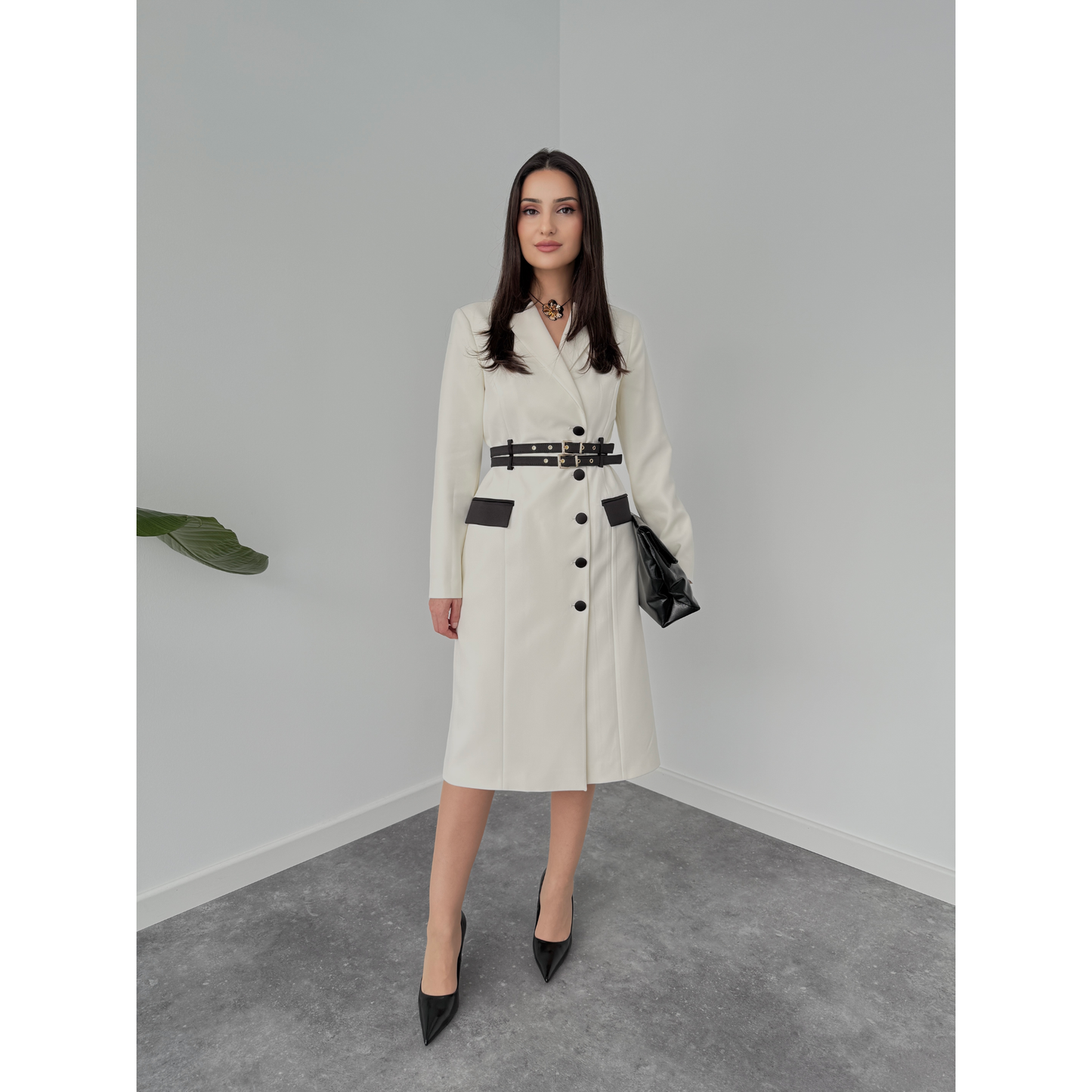Monochrome Blazer Dress