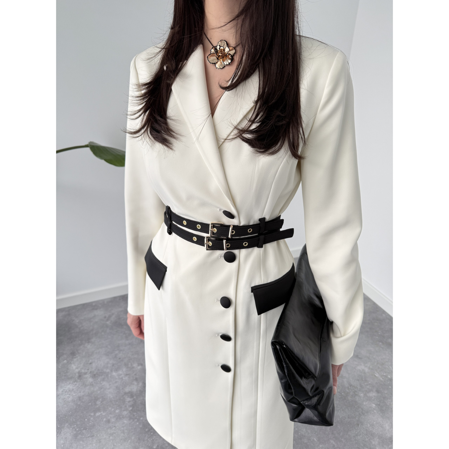 Monochrome Blazer Dress