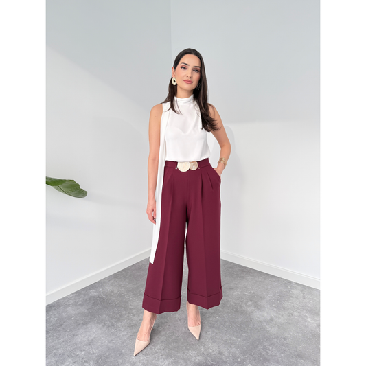 Crisp Crease Wide Leg Trouser