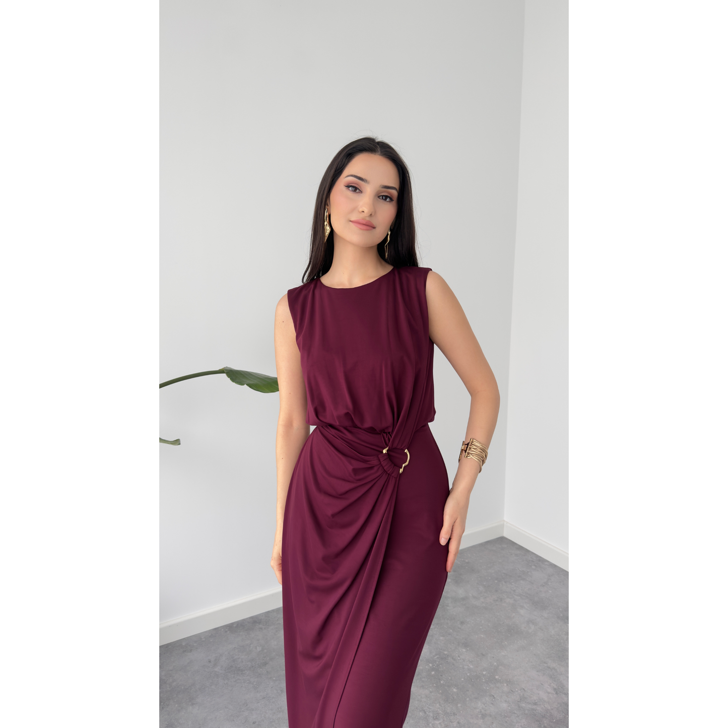 Muse Draped Midi Dress