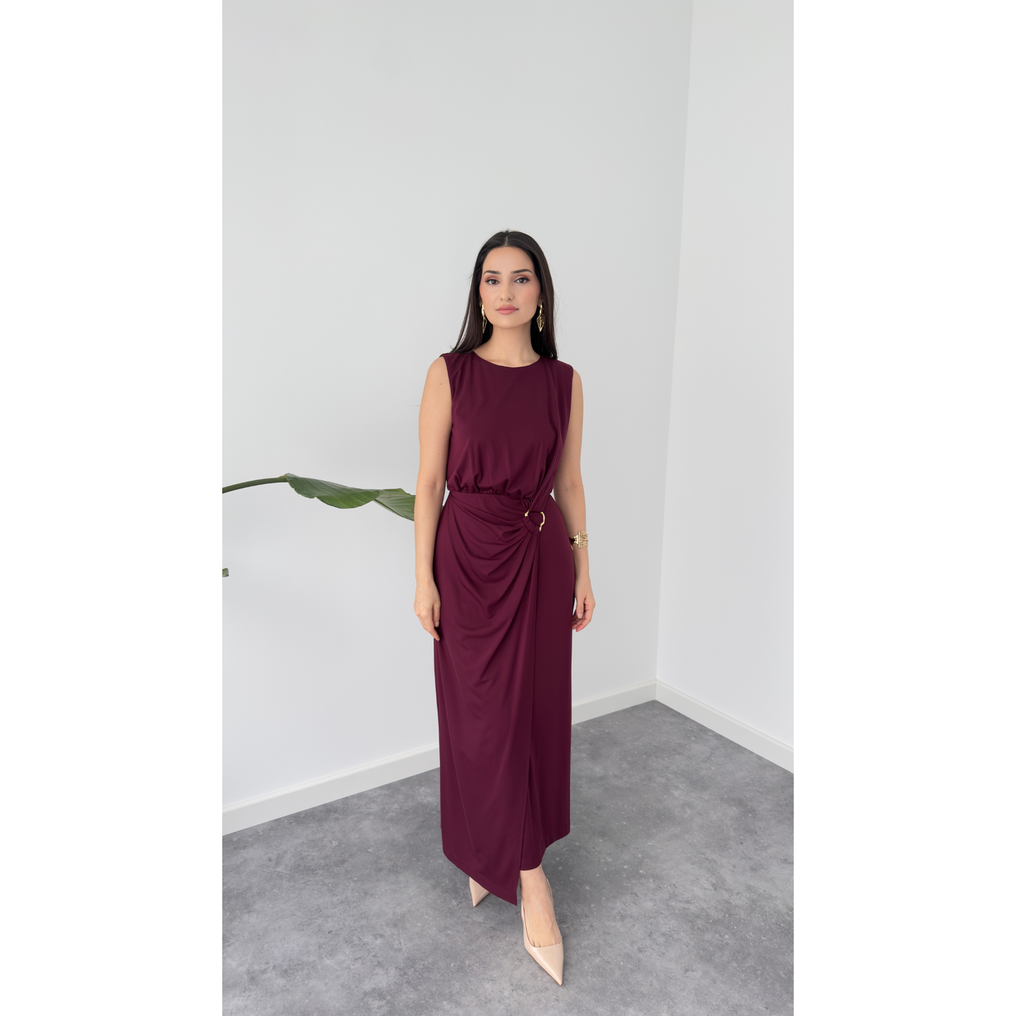 Muse Draped Midi Dress