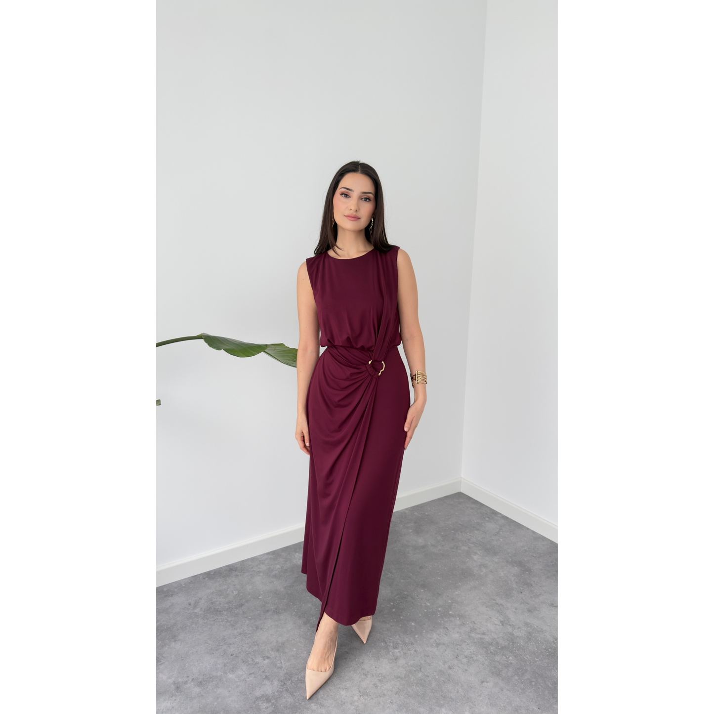 Muse Draped Midi Dress