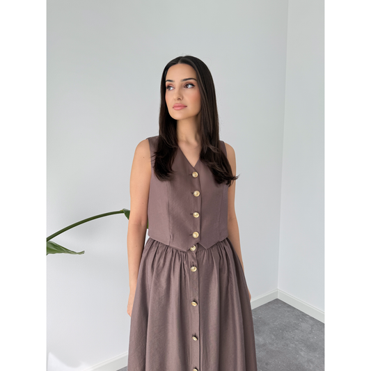 Gold Button Detailed Tencel Set
