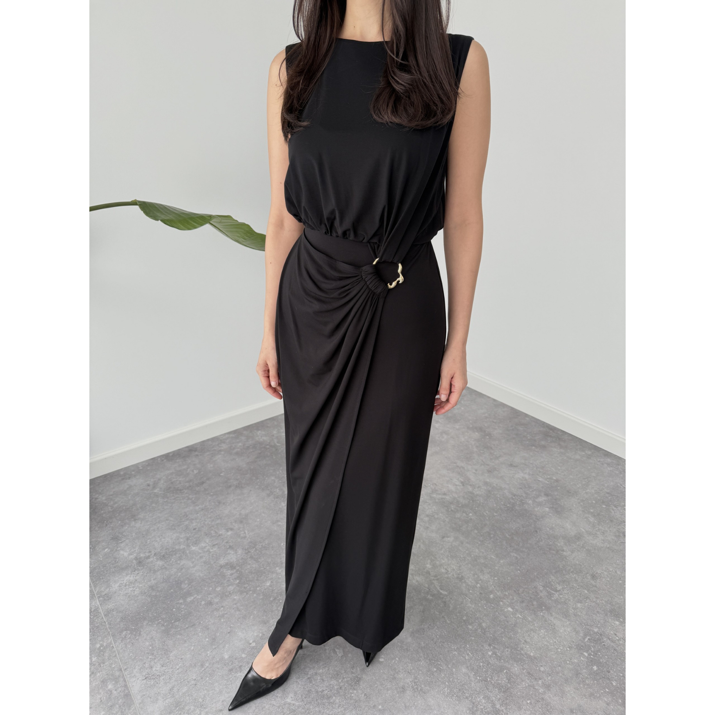 Muse Draped Midi Dress