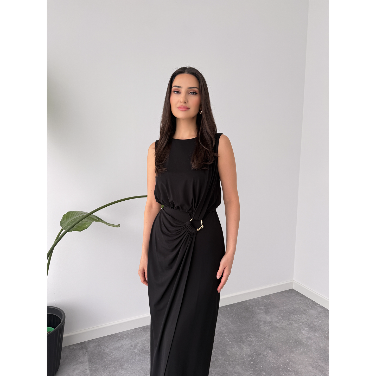 Muse Draped Midi Dress