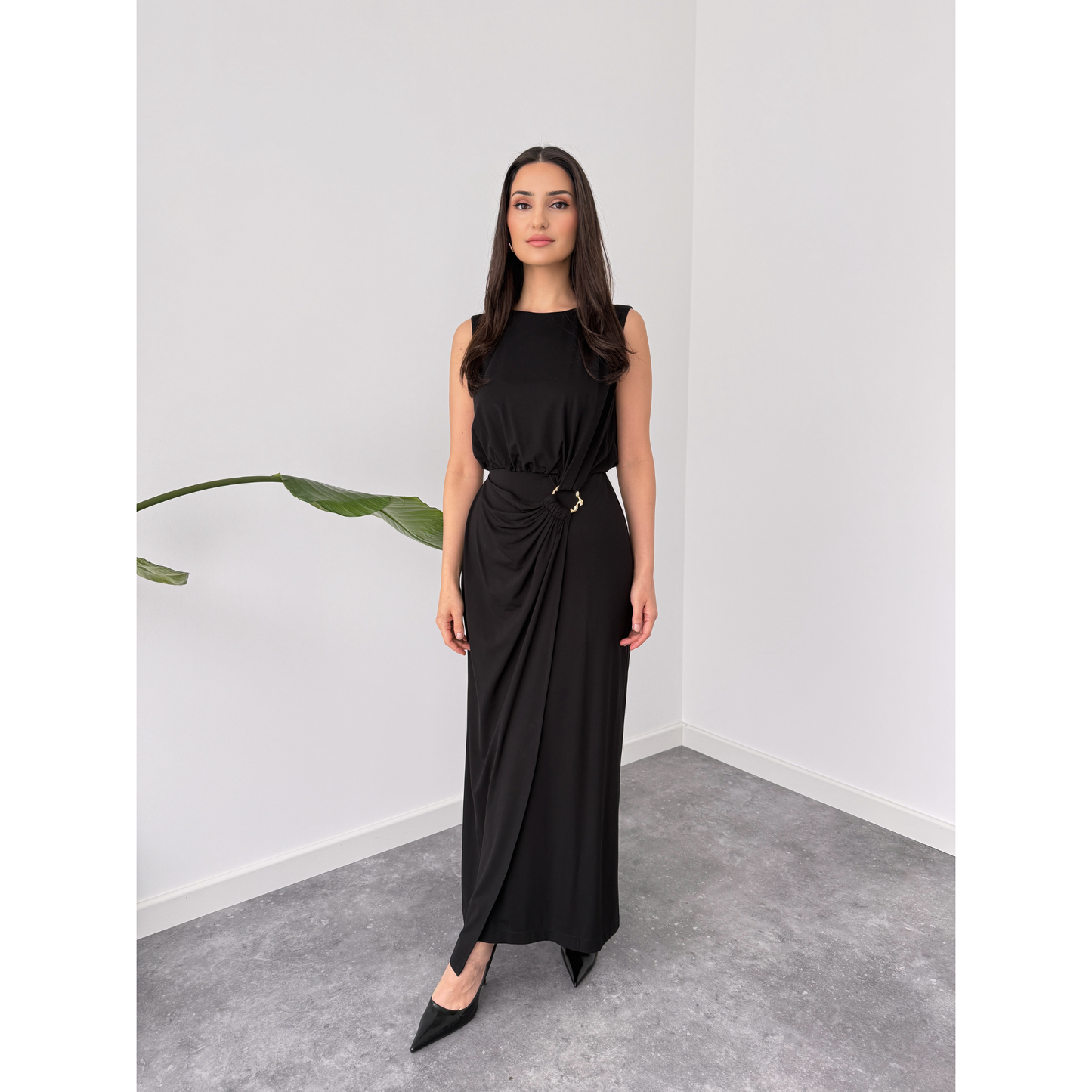 Muse Draped Midi Dress