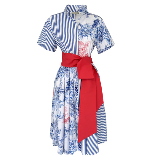 Floral Tapestry Shirt Dress
