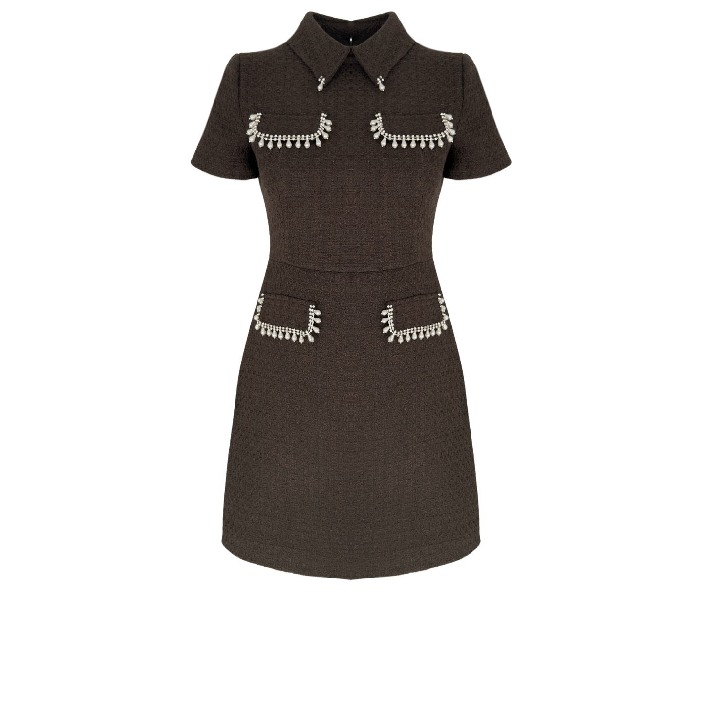 Tweed Embellished  Mini Dress