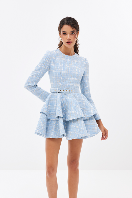 Blue Tweedia Mini Dress