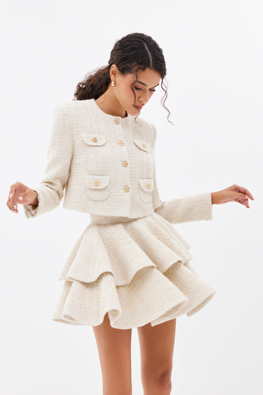 White Tweed Co-Ord Set