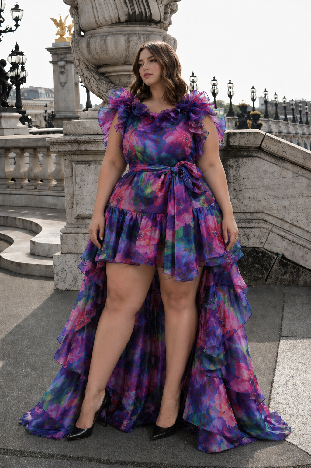 Violet Mirage Cascade Dress