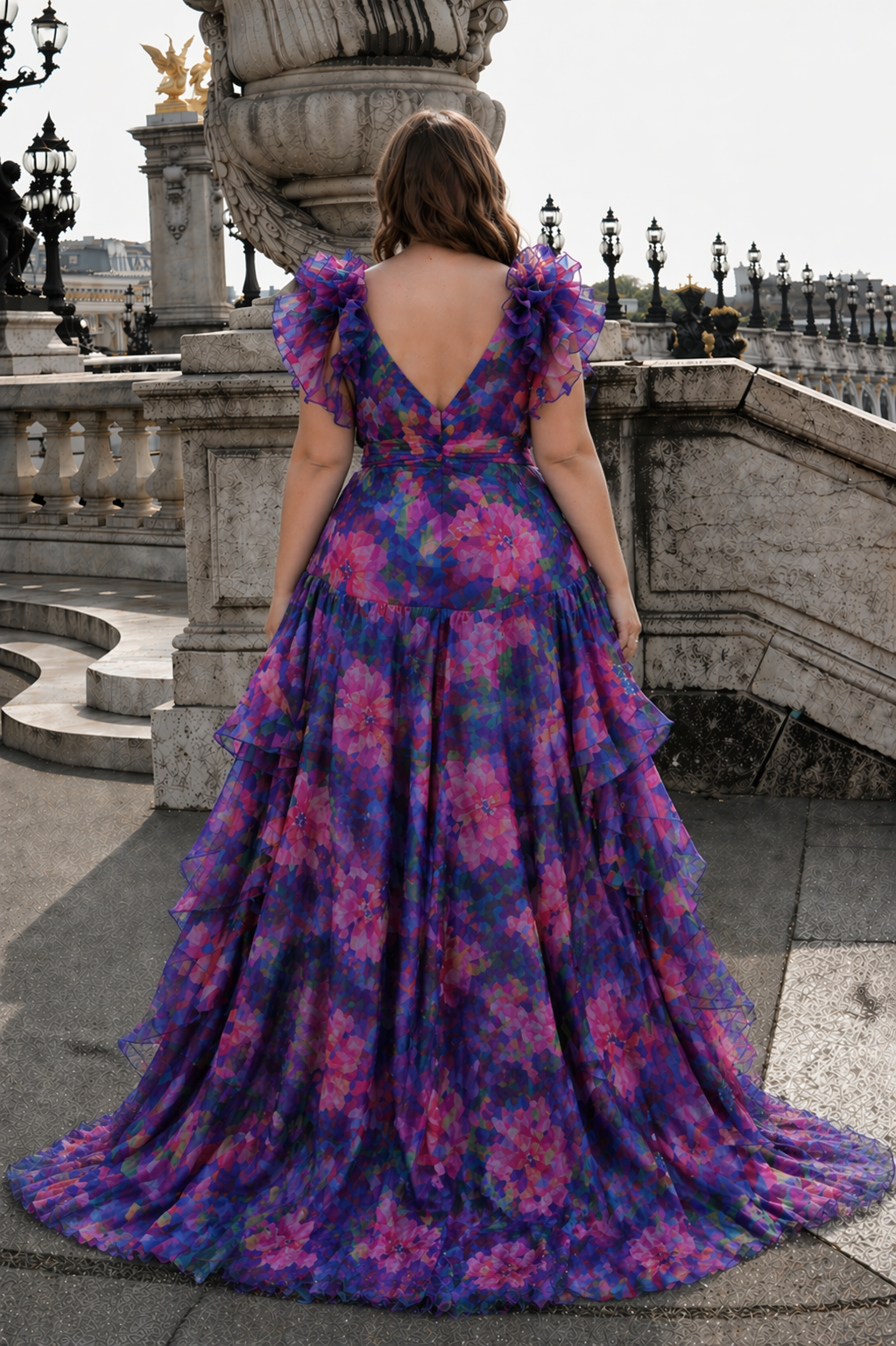 Violet Mirage Cascade Dress