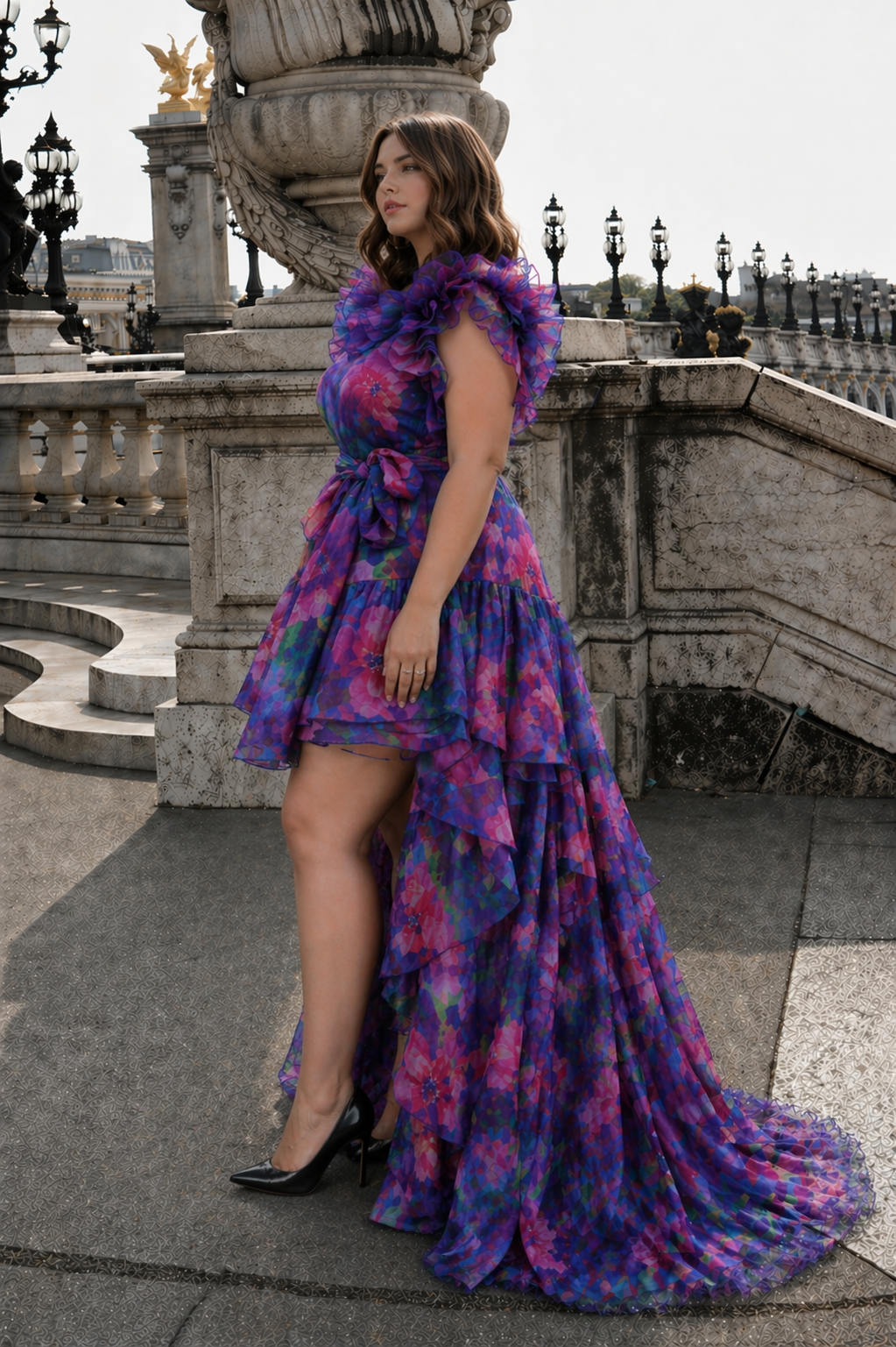 Violet Mirage Cascade Dress