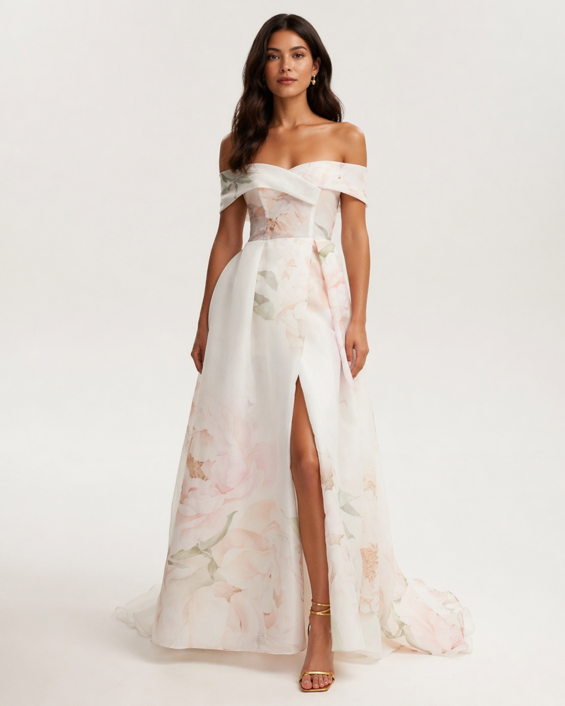 Refined Peony Off Shoulder Maxi Dress