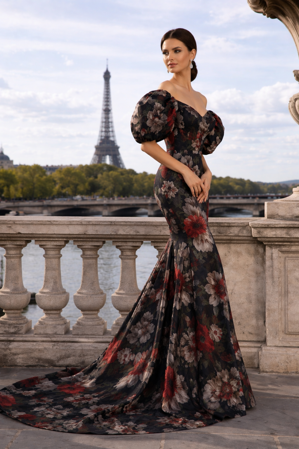 Noir Fleur gown