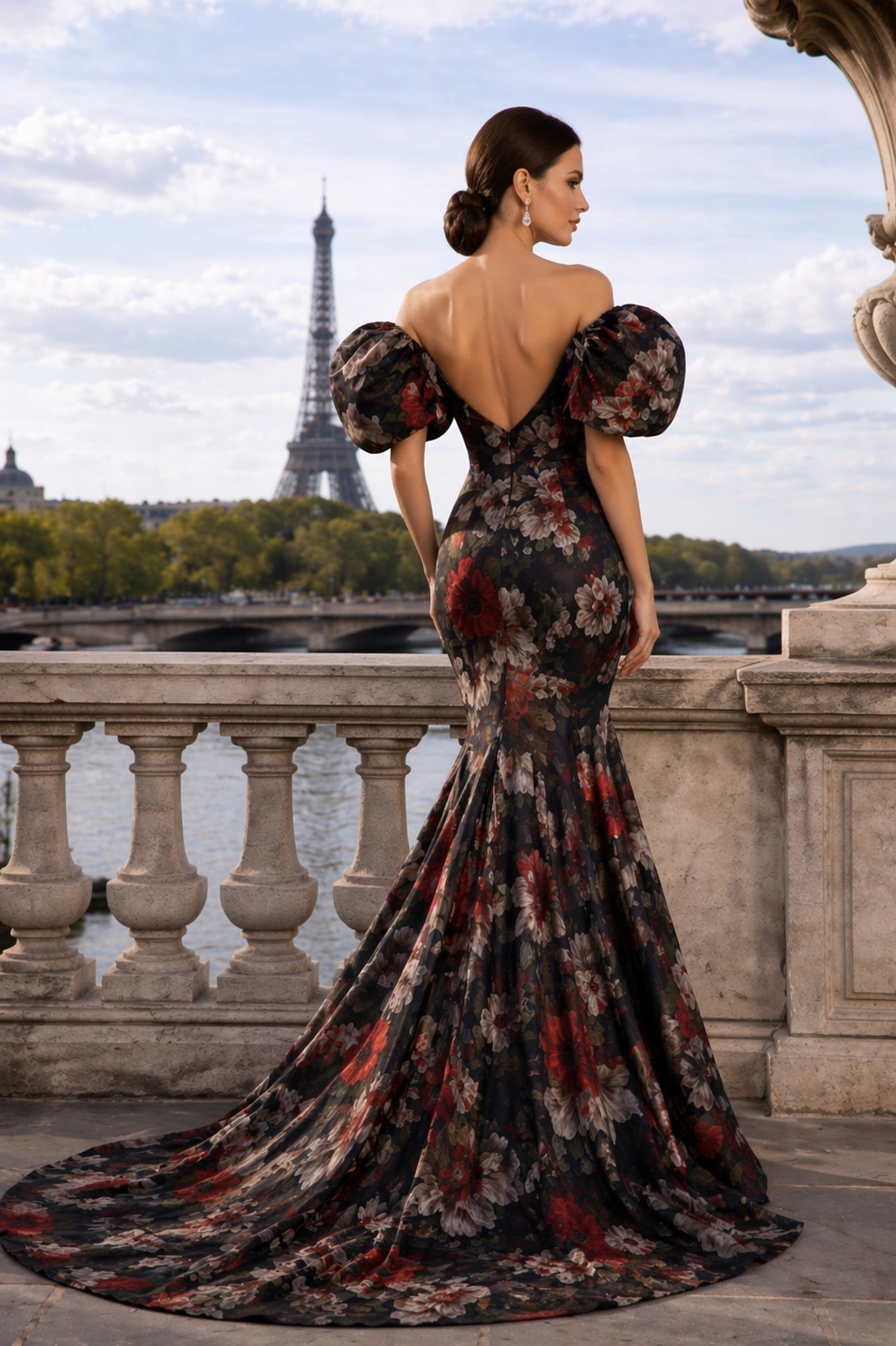 Noir Fleur gown