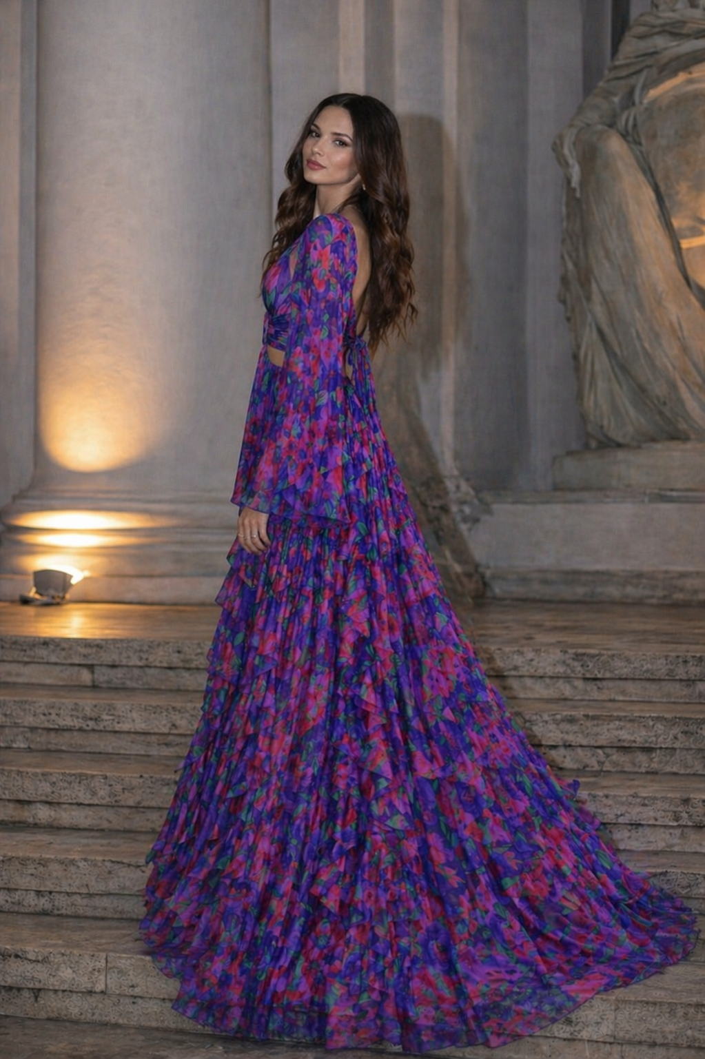Enchanted Bloom Ruffle Gown