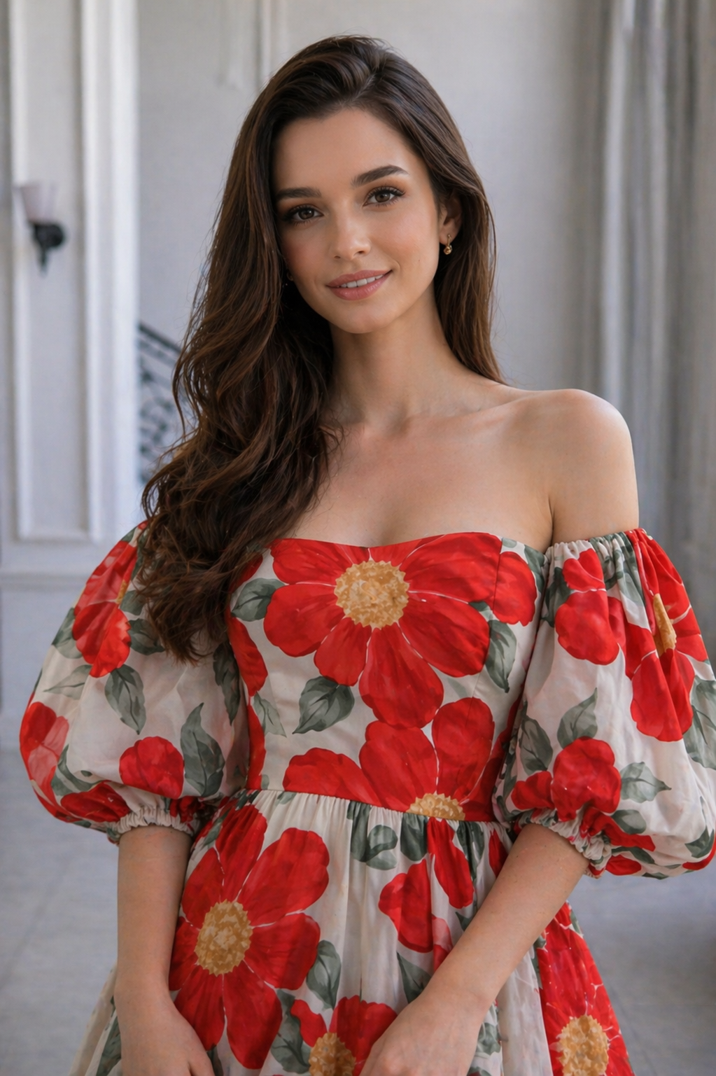 Crimson  Cascade Dress