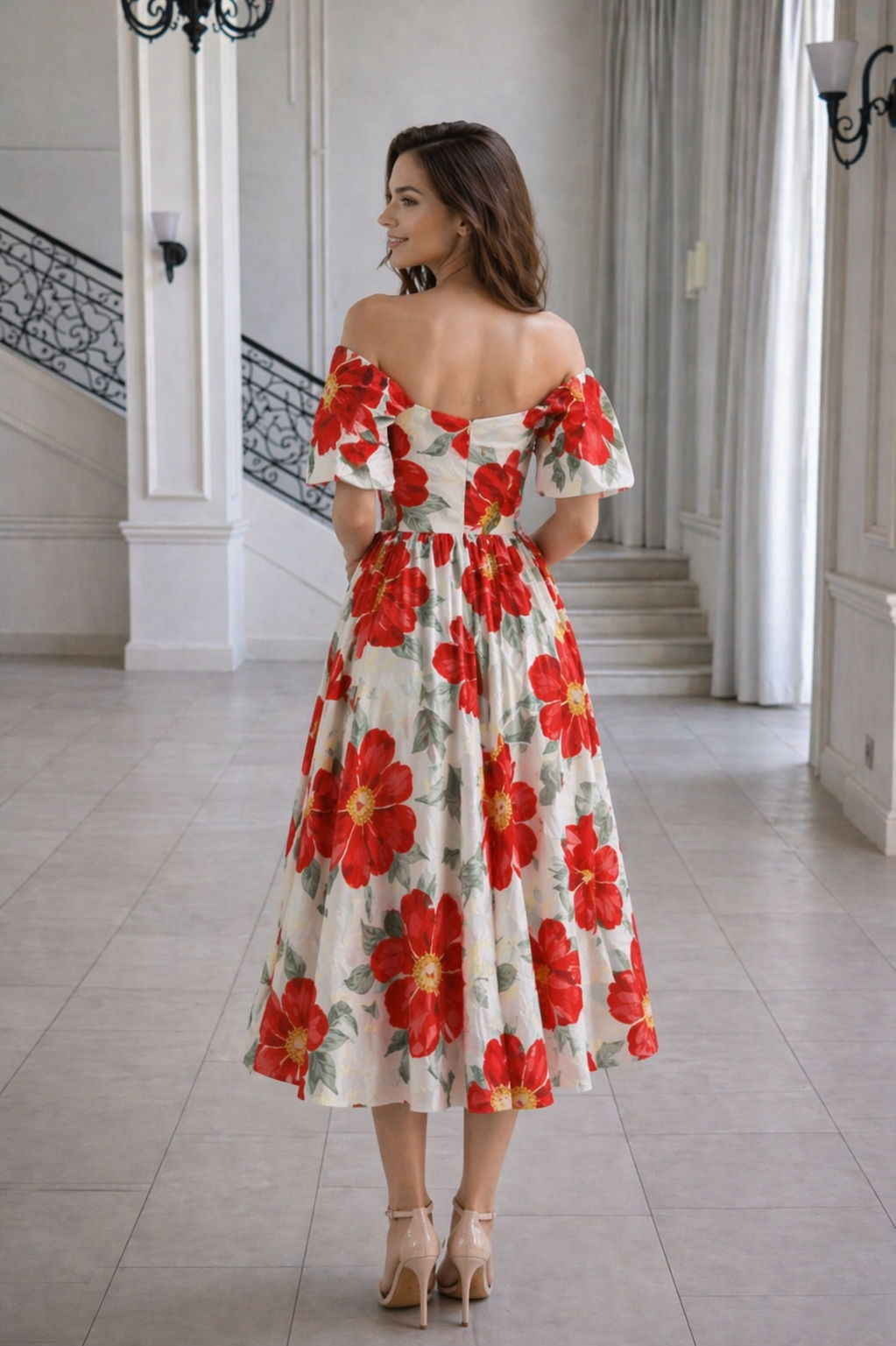 Red Blossom Breeze Midi
