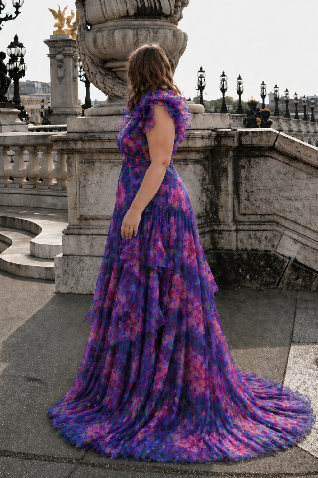 Violet Mirage Cascade Dress