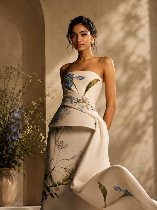 Botanical Peplum Elegance co-ord set