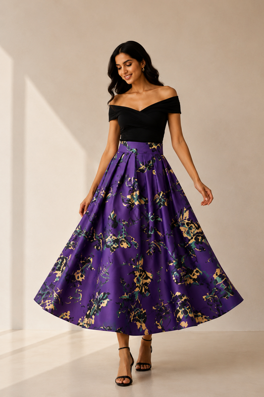 Violet Reverie Flare Skirt
