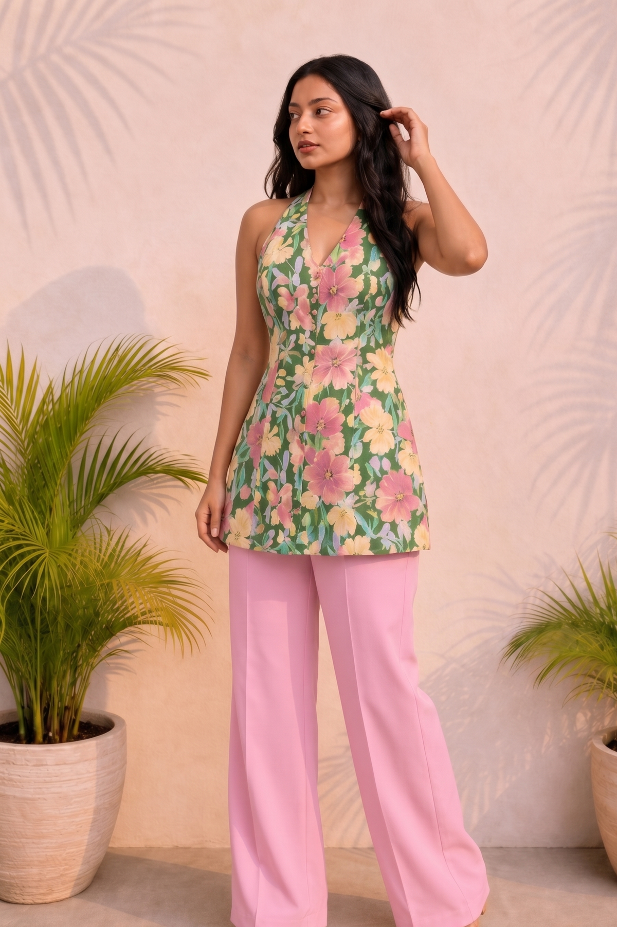 Indie Bloom Flare Kurti Set