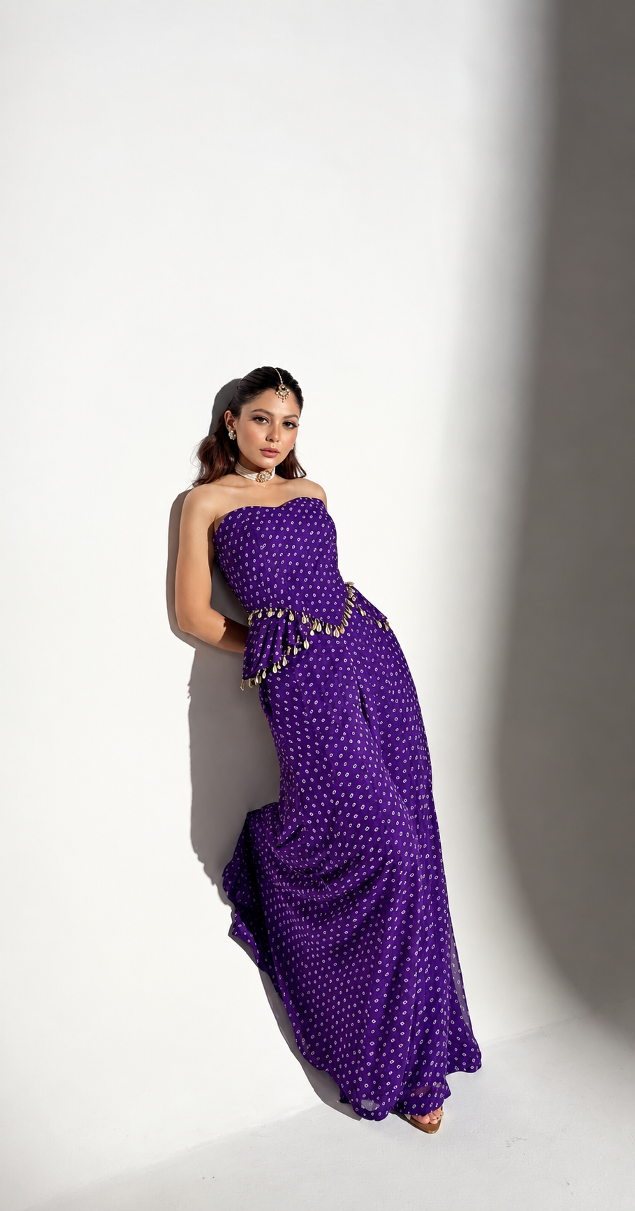 Royal Bandhani Corset Palazzo Set