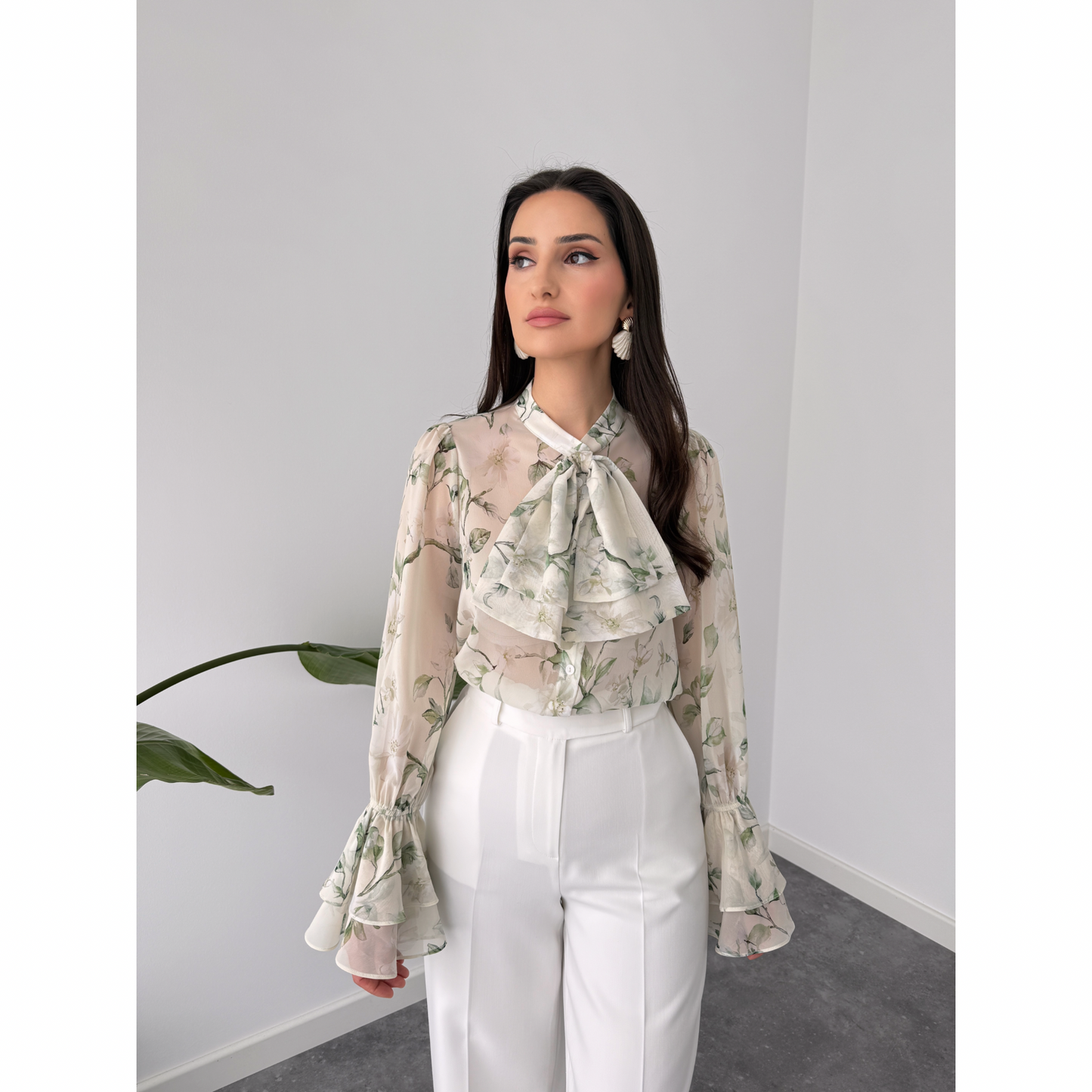 Bloomlight Ruffle Tie Blouse