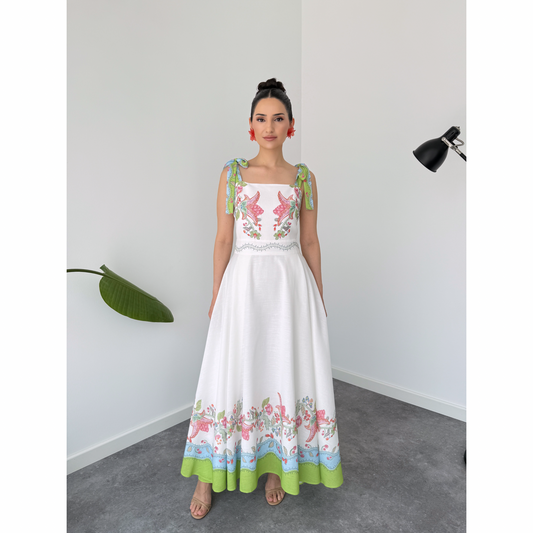 Flora Tie Maxi Dress