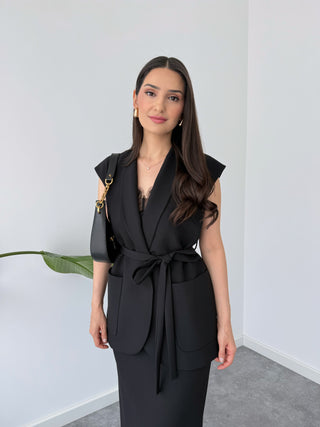 Structured Grace Belted Vest