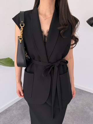 Structured Grace Belted Vest