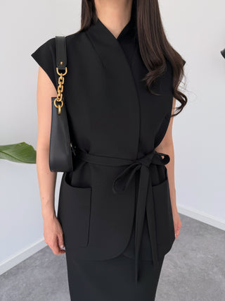 Structured Grace Belted Vest