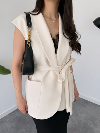 Structured Grace Belted Vest