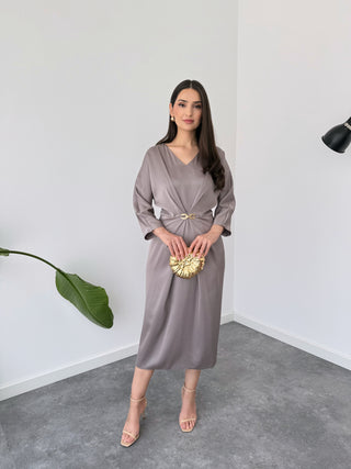 Soft Dusk Draped Midi