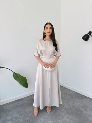 Soft Elegance Belted Dress