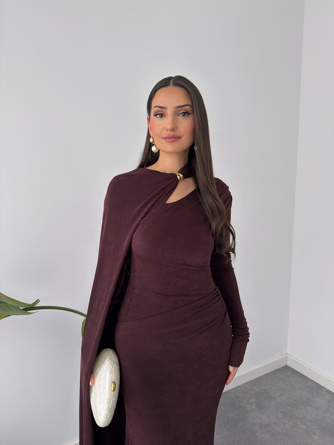 Damson Cape Gown