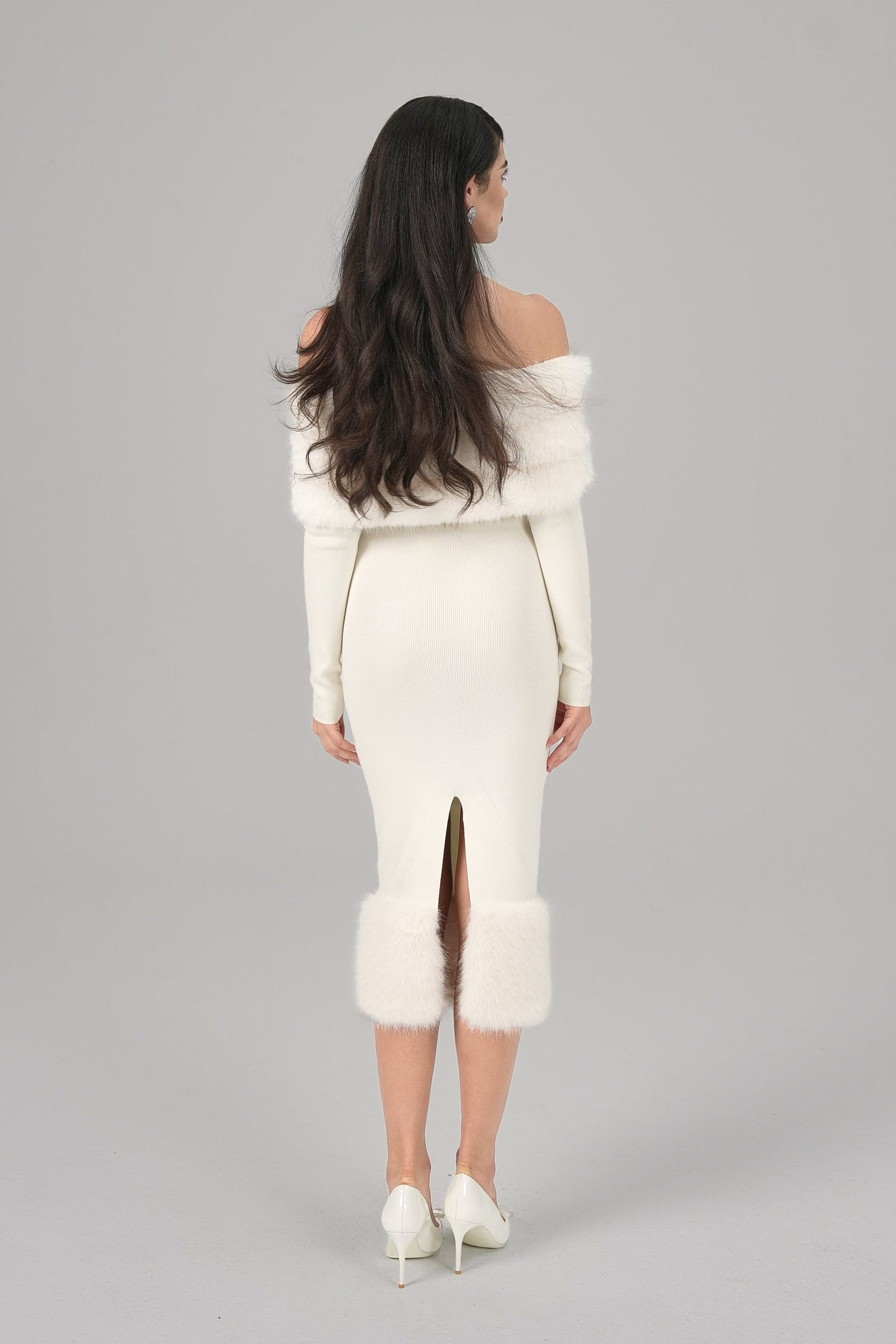 Mila Fur Midi Dress