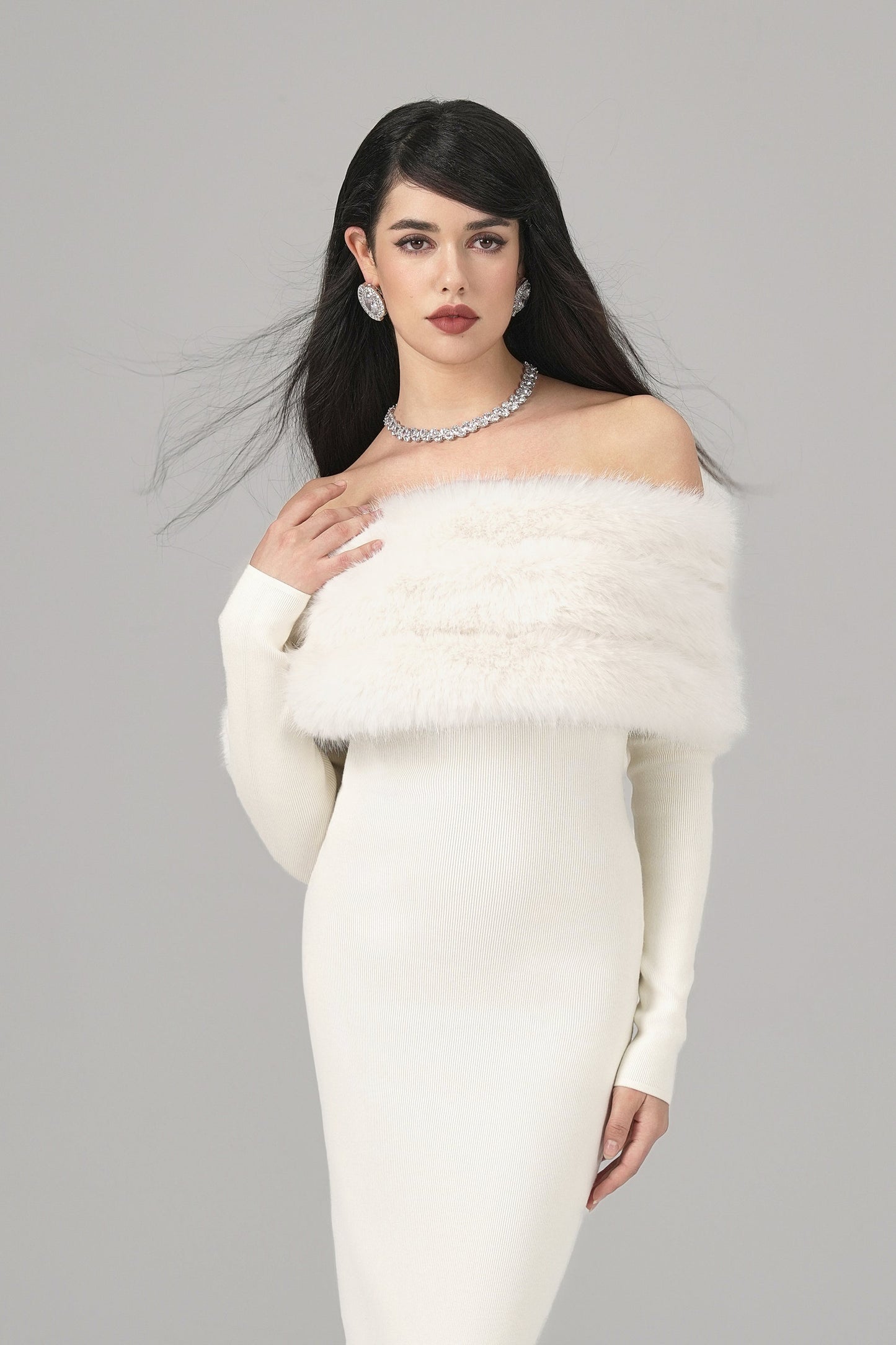 Mila Fur Midi Dress
