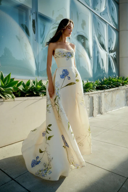 Botanical Peplum Elegance Dress